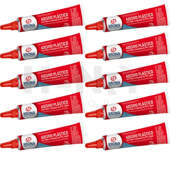 Kit 10 Colas Adesiva Bisnaga para Cano PVC 17g - Krona