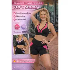 Conjunto Short Cintura alta e Top Academia Suplex