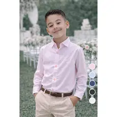CAMISA SOCIAL INFANTIL/JUVENIL MENINO/MASCULINA MANGA LONGA, MODELAGEM SLIM, TECIDO PREMIUM . TAMANHO 1 AO 16