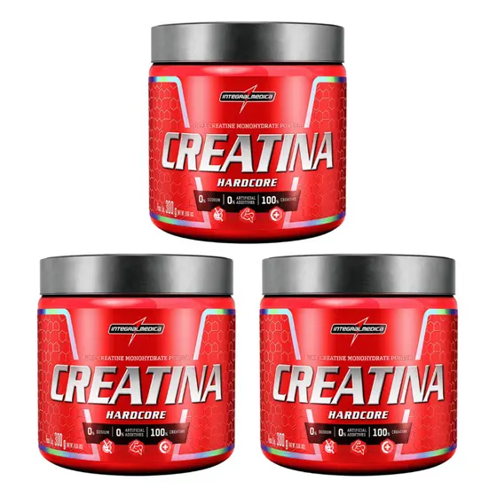 Kit 3 Creatina Hardcore 300g - IntegralMédica