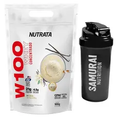 Kit 1x W100 Nutrata Refil 900g + 1x Coqueteleira Shaker 600ml