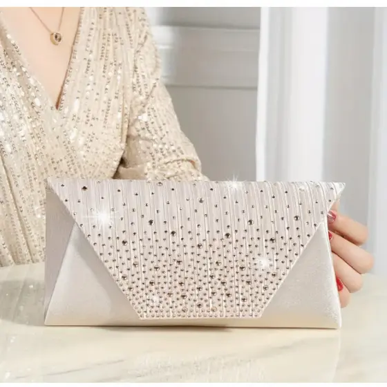 Bolsa Feminina De Festa Com Strass Brilhante Com Corrente Para Casamento Festa De Formatura