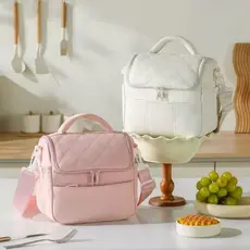 Bolsa Térmica Lancheira Marmita Alça Ajustável Grande Capacidade Para Viagem,Trabalho,Piquenique,Praia
