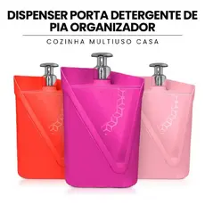 Dispenser De Pia  Suporte Organizador Porta Detergente Bucha