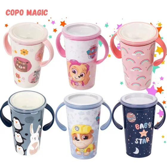 Copo Infantil Antivazamento Copo Magic Com Alça Plasutil Criança