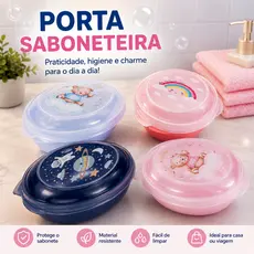 Saboneteira Infantil Higiene Lavagem Organização Plasútil Porta Sabonetes