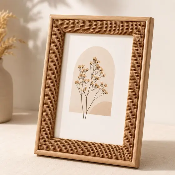 PORTA-RETRATO 15X20 MDF-MOLDURA COM JUTA NATURAL-VIDRO-DECORAÇÃO ELEGANTE