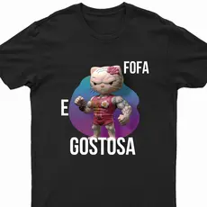 Camiseta Blusa T-Shirt HELLO KITI. Academia Treino Malhar Unissex 100% Algodão ROUPA FEMININA BASICA