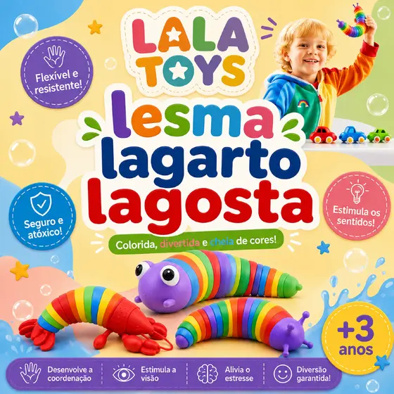 Brinquedo Lesma Caracol Lagarta De Minhocas Alivia o Estresse