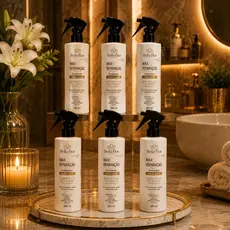 Kit 6 Reparador de Pontas 250ml Protetor Térmico Anti-Frizz D-Pantenol Óleo de Argan e Coco Bella Flor Finalizador
