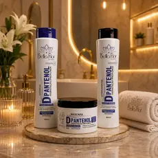 Kit Capilar D-Pantenol 3 Produtos Shampoo Condicionador Máscara Bella Flor Hidratação Reparação Profissional