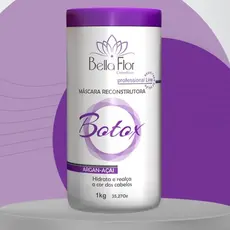 Máscara Capilar Botox 1kg Óleo de Argan Extrato de Açaí Hidratação Anti-Frizz Bella Flor