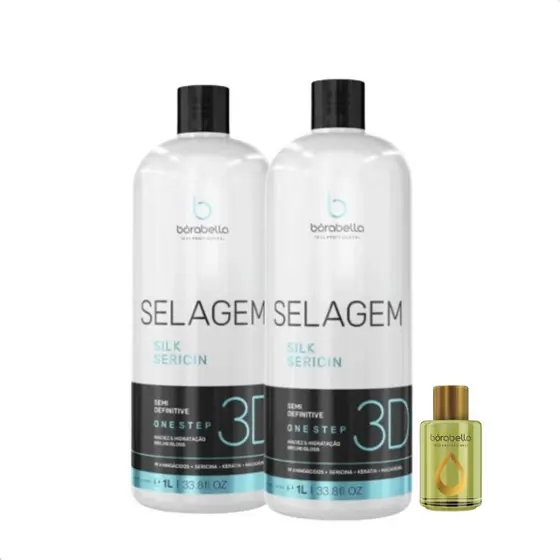 Selagem Organica Profissional Borabella 3D Semi Definitiva Sem Formol Kit 2x1L