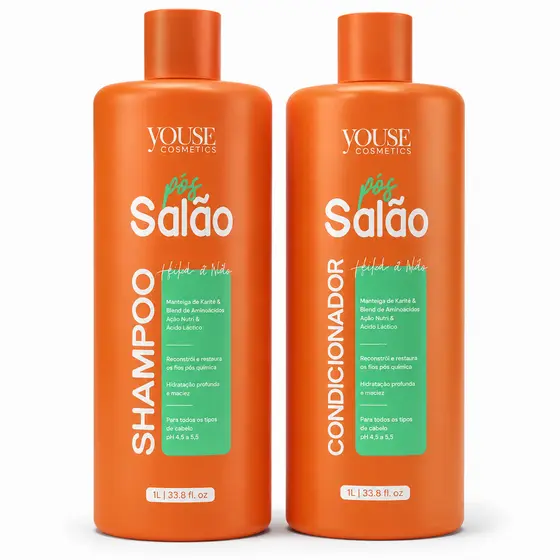 Kit Pós Salão Youse Shampoo Condicionador Hidratação e Força