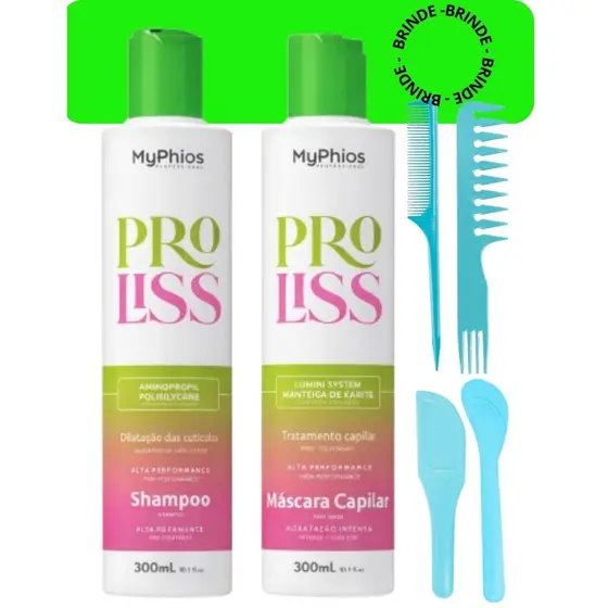 Kit My Phios Pro Liss Progressiva Sem Formol 2X300ml Profissional Cabelos Lisos e Brilhantes