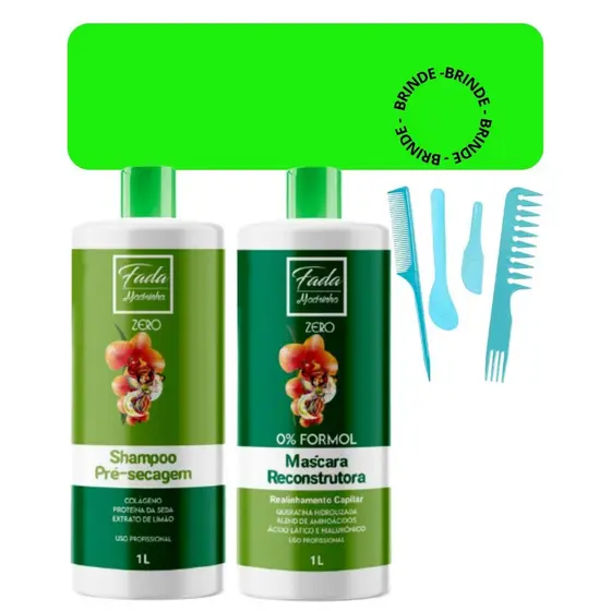 Fada Madrinha Escoa Progressiva Zero Paiolla Orgânica Sem Formol 2x1L