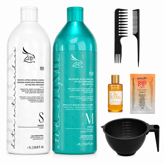 Escova Progressiva Zap All Time Organica Sem Formol Kit 1L 480ML