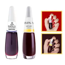 Kit Esmalte Impala Combinação Café Café + Beterraba