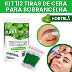 Tiras De Cera Pronta Sobrancelhas Buço Hortelã Kit 112 Tiras de Sombrancelha