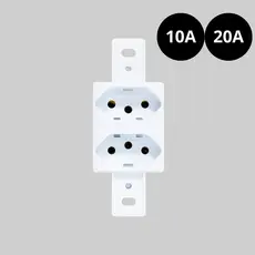 Tomada Dupla Romazi Dunas 2P+T Condulete 10A 20A