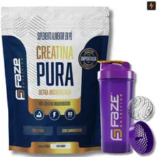 Creatina Monohidratada 100% Pura 250g Faze Nutrition + Coqueteleira