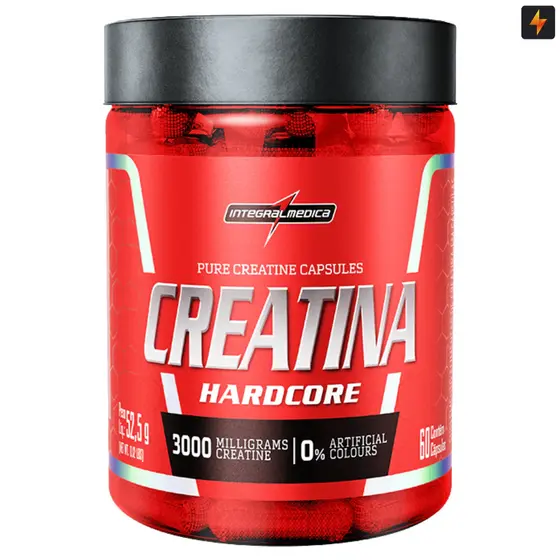 Creatina 100% Pura Monohidratada Hardcore 60 Cápsulas