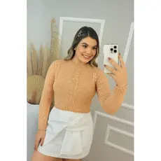 Cropped de Tricô em Modal de Trança