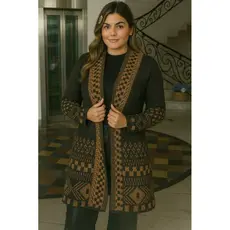 Cardigam Feminino Étnico Tricô Inverno -Estilo e Conforto