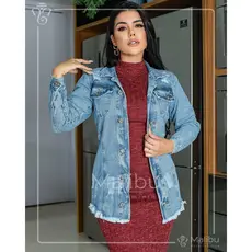 Naira Jaqueta Max Jeans Claro Moda evangelica