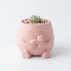 Vaso de Planta para Suculentas, Bonequinhos Fofo e Decorativo, Minimalista, Decoração, Vasinho, Hug - Várias Cores