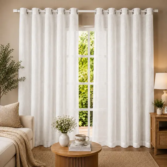 Cortina Voil Linho Flame 2,80x2,30 Sala E Quarto