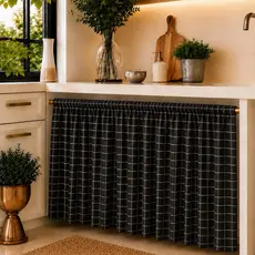 Cortina Para Pia De Cozinha 1,40 X 0,80 Decoração Passante