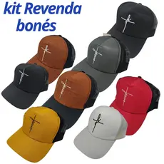 Boné Fe Kit 10 Multimarcas Revenda Telinha Cores Redinha Bumbeta lojistas Religioso Fé Bone Bune