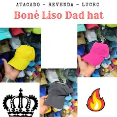 Kit 10 Peças Boné Liso Lavado Beisbol Sarja Dad Hat Bone Fivela Algodão Bune Estonado Destonado