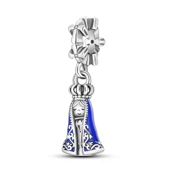 Berloque Pingente Nossa Senhora Aparecida Prata 925 Com Certificado