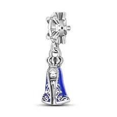 Berloque Pingente Nossa Senhora Aparecida Prata 925 Com Certificado