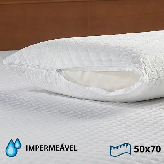 Kit 6 Capas Travesseiro Matelado Impermeável Zíper Branco PROMOÇÃO