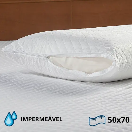 Kit 4 Capas Travesseiro Matelado Impermeável Branco