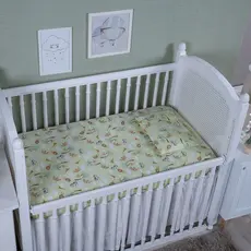 Lençol de Berço Americano 100% Algodão Safari Estampado Infantil