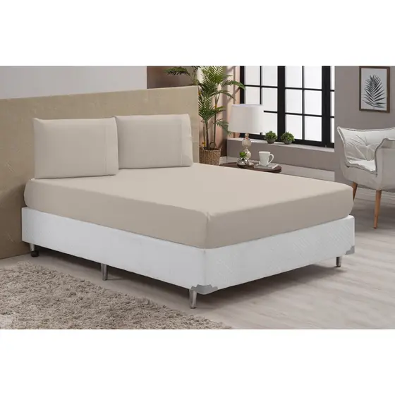 Jogo De Cama Lençol Casal Queen 3 Peças Algodão Ponto Palito