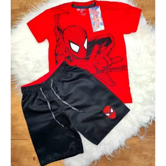 conjunto infantil menino do homem aranha fantasia
