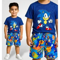 conjunto infantil de menino fantasia do sonic