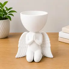 Vaso Decorativo Estilo Escultura Anjo para Plantas