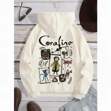 Moletom Unissex Coraline Desenho Filme Blusa Aconchegante Abrigo de Qualidade Ajuste Perfeito Envio Imediato