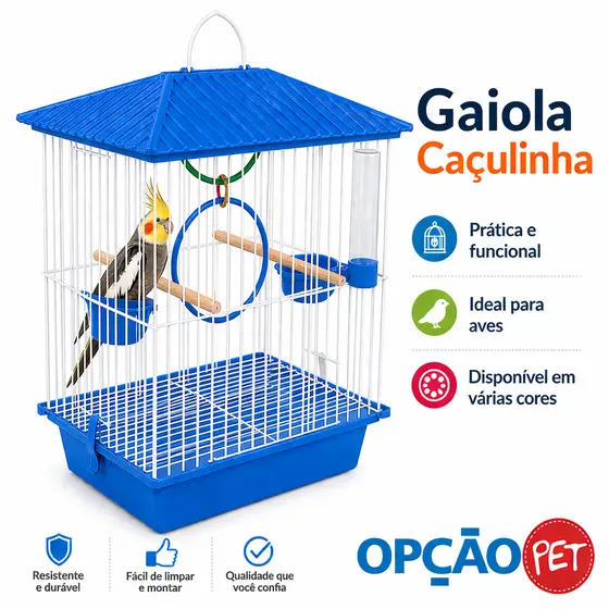 GAIOLA CACULINHA AZUL - OPÇÃO PET