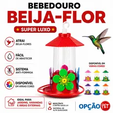 Bebedouro Beija-flor Super Luxo c/poleiro Opção Pet