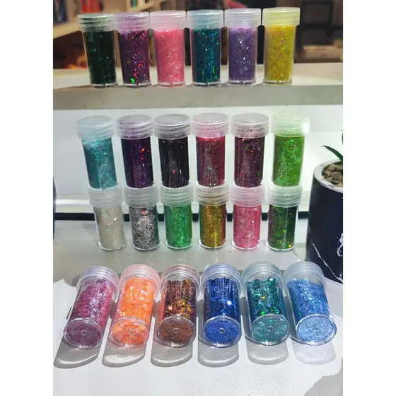 Kit 24 Potes Glitter  flocado