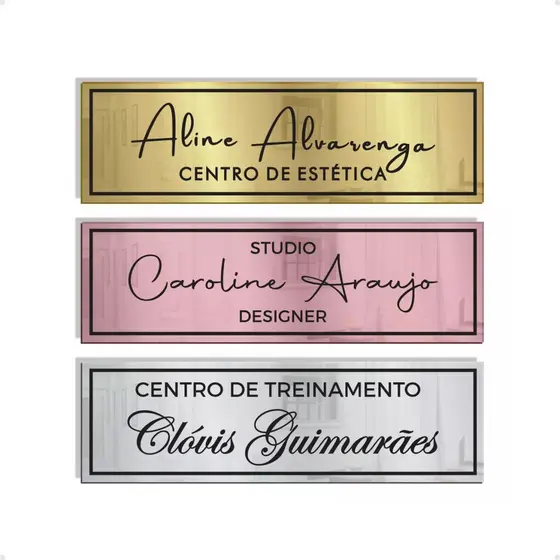 Placa de Sinalização Personalizada C/ Logo Nome Profissão (30x10cm)