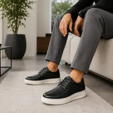 Sapato Casual Masculino Social  Confortável Solado Branco Elegante Leve Macio Moderno Premium