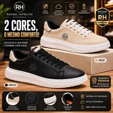Tênis Masculino Casual  com Solado Branco Conforto Moderno e Elegante